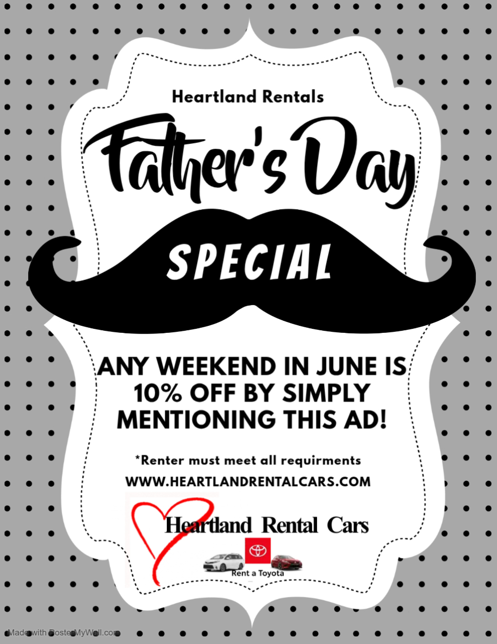 Fathers Day Flyer - Made with PosterMyWall Fathers Day Special - ANY WEEKEND IN JUNE IS 10% OFF